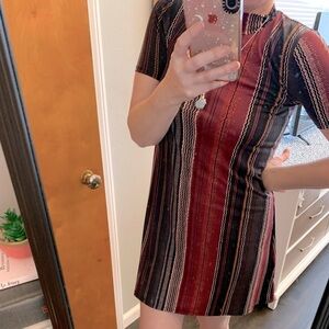 BCBGeneration Mock Neck 60s Retro Swing A Line Dress